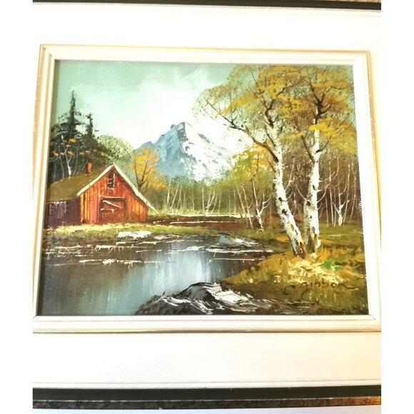 Vintage Outdoor Nature Scene Oil Painting by C. Gibbon - Picture 8 of 9